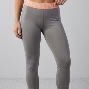 Gymshark Grey Leggings with Peach Waistband Medium